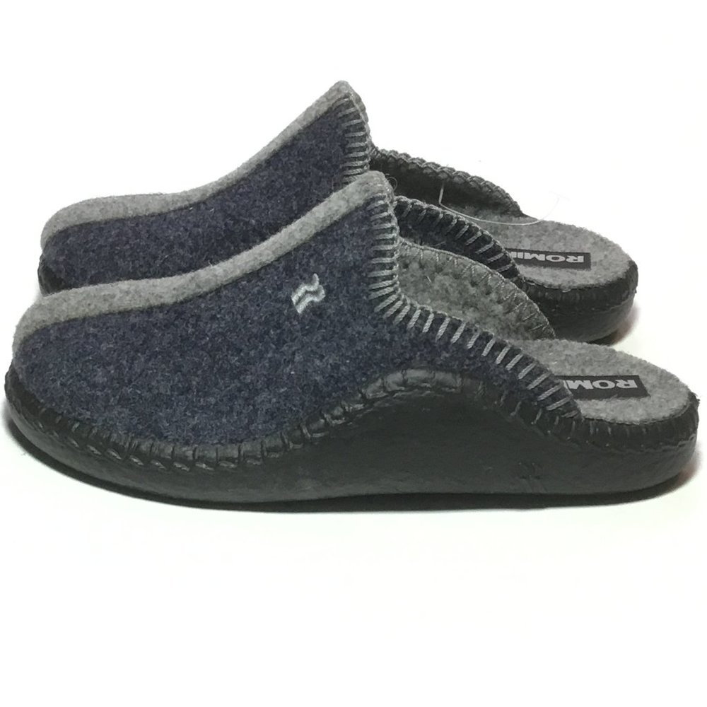 Romika Kid's Wool/Felt Mule Gray/Blue Size 32 NWOB